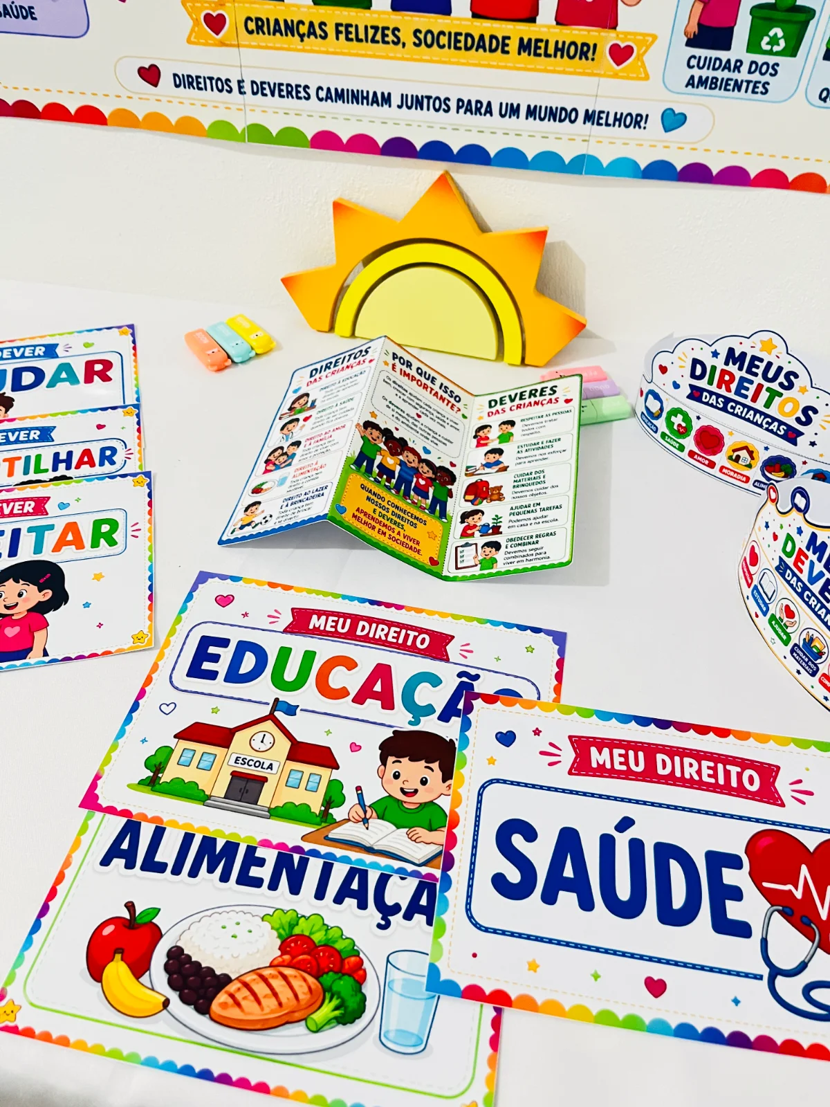 Capa do material 🌈✨ KIT DIREITOS E DEVERES DAS CRIANÇAS ✨🌈