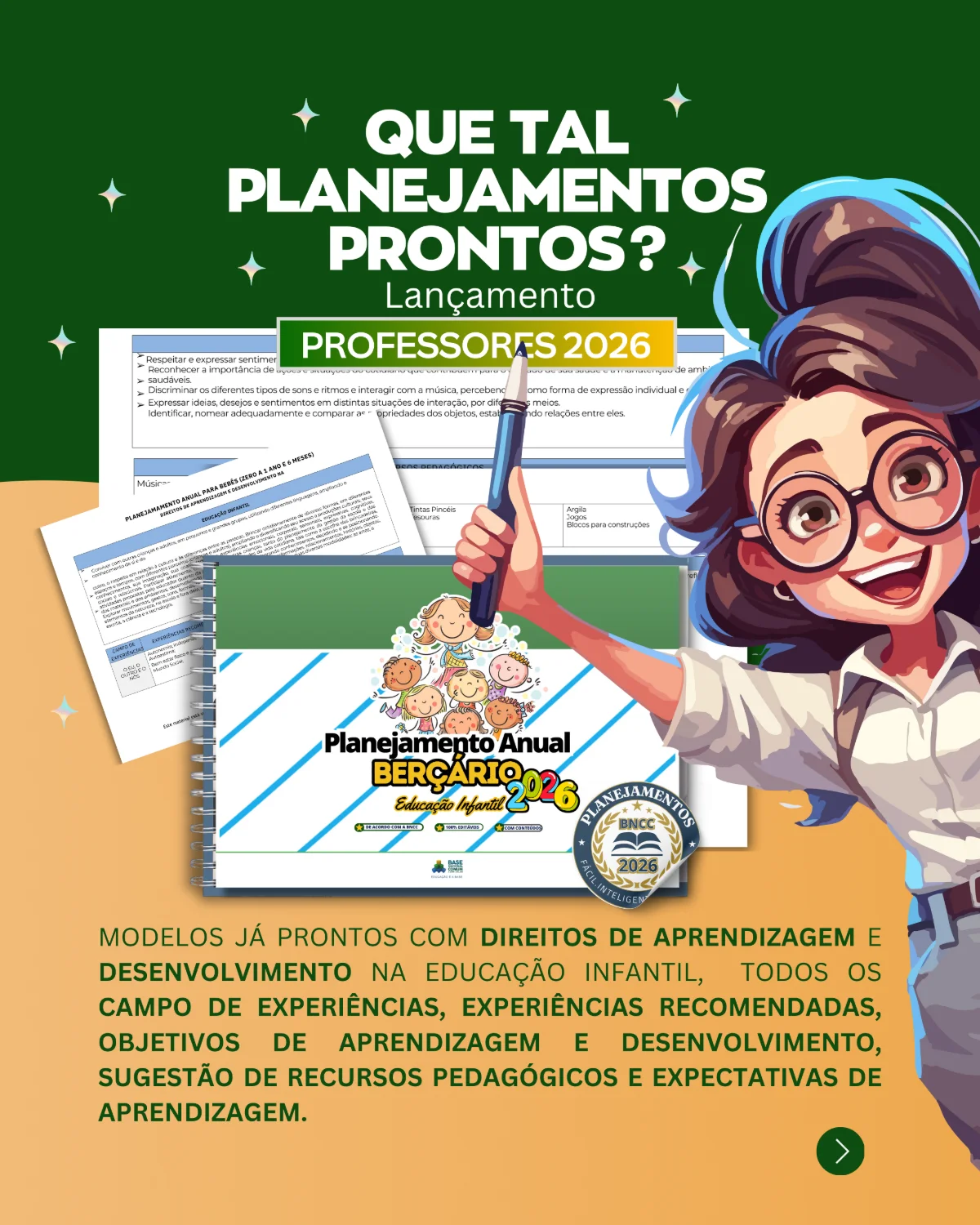 Capa do material Planejamentos Anuais Berçário + Bônus PLR