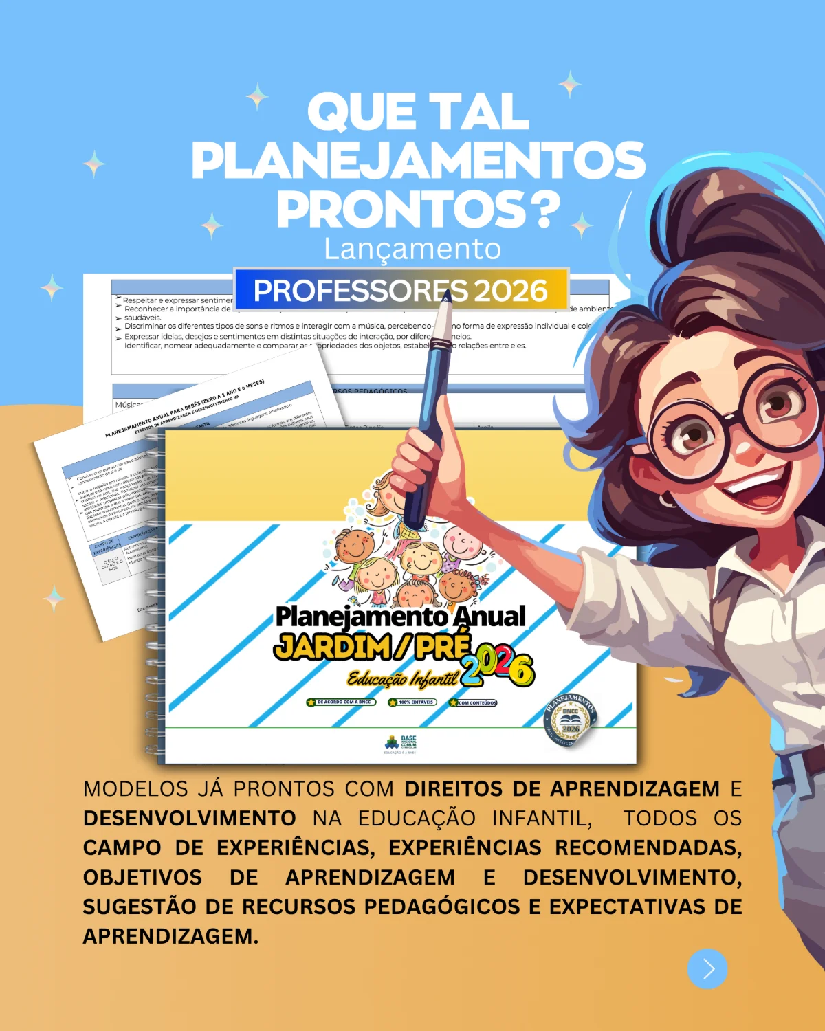Capa do material Planejamentos Anuais Jardim ao Pré - PLR