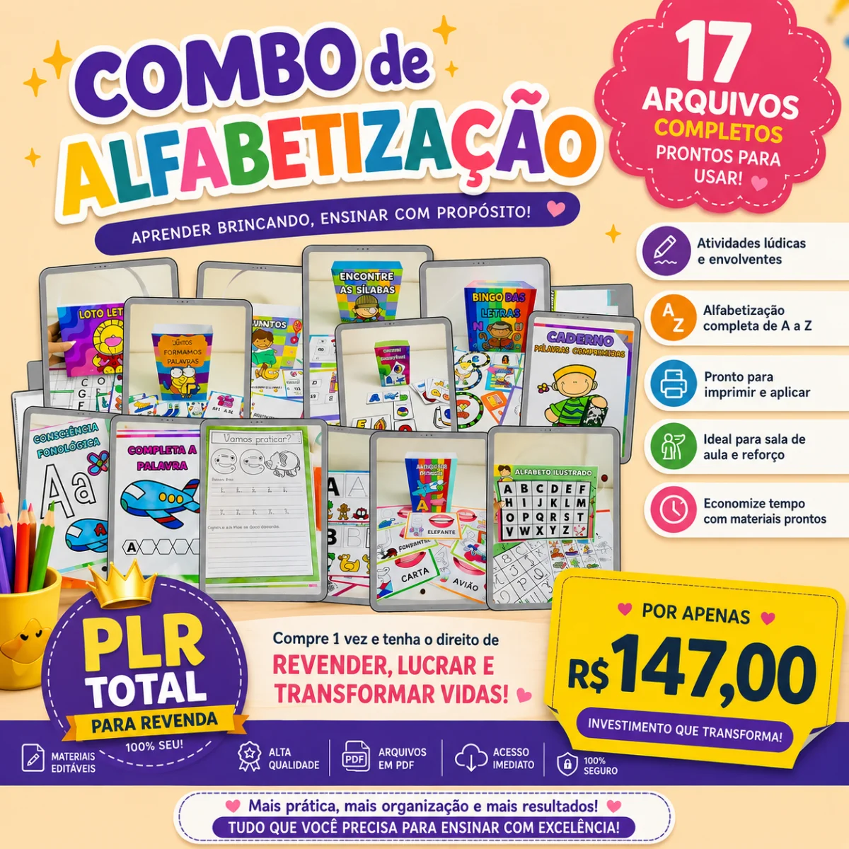 Miniatura 2 de Combo de Alfabetização – PLR Total para Revenda