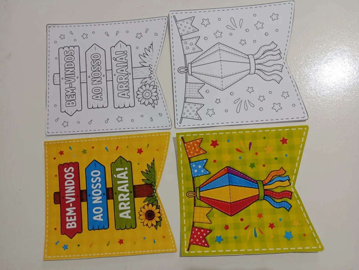 🎉🌽 Bandeirinhas Juninas Coloridas + Para Colorir🌽🎉 | Datas ...