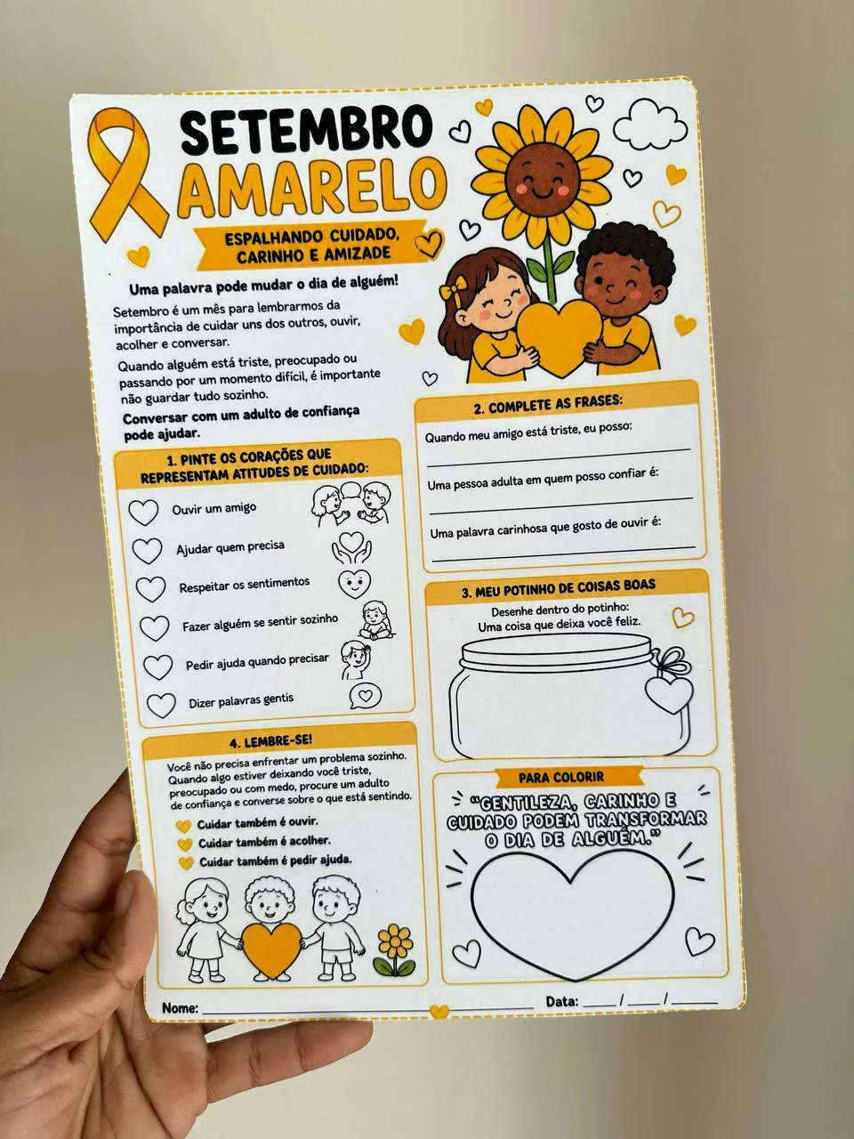 Miniatura 7 de Setembro Amarelo na escola