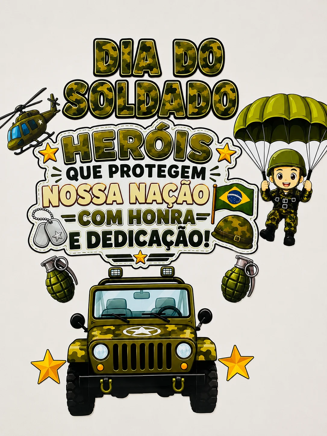 Miniatura 2 de PLR Painel Dia do Soldado | Heróis que Protegem Nossa Nação