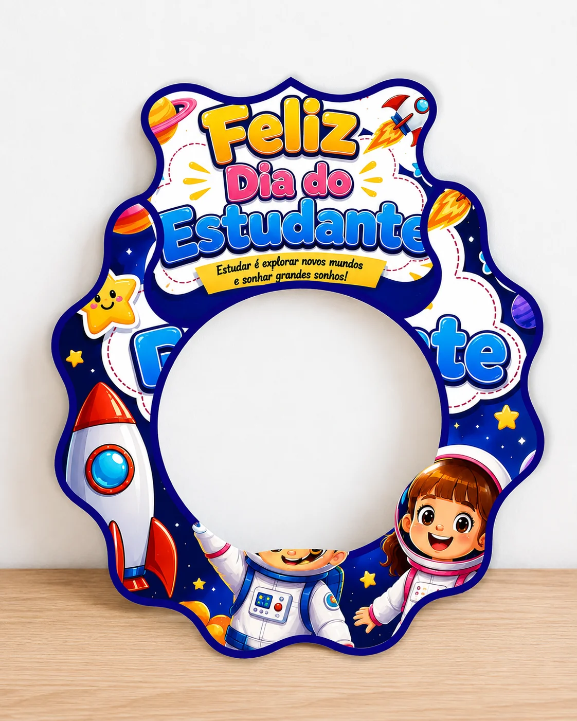 Miniatura 4 de 🚀 Moldura + cartão – Feliz Dia  do Estudante 🎓