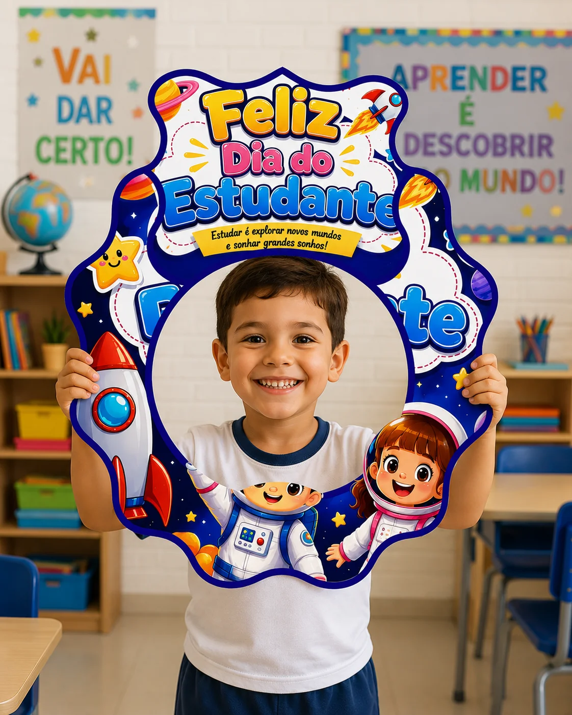 Miniatura 5 de 🚀 Moldura + cartão – Feliz Dia  do Estudante 🎓